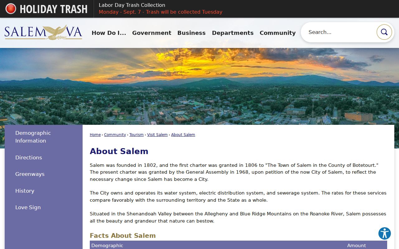Salem residents directory geography and annexation source
