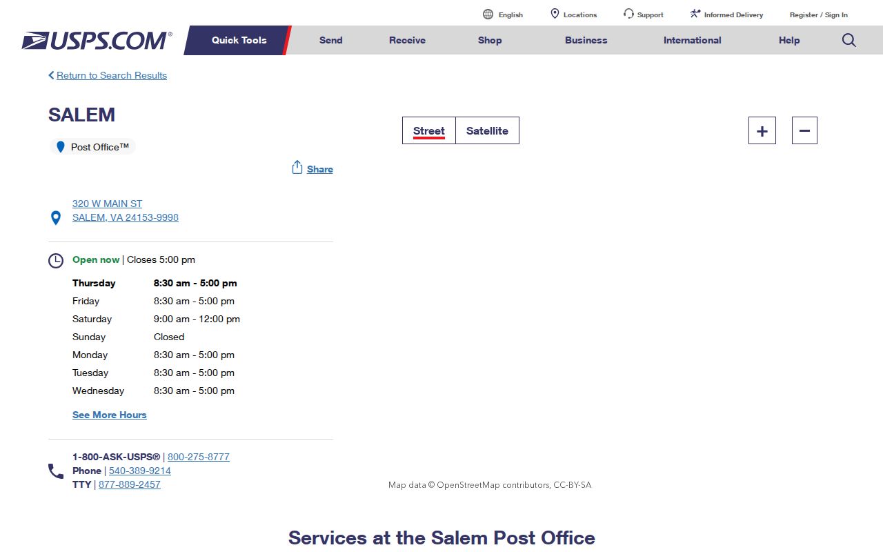 Salem ZIP code directory Salem Post Office 24153