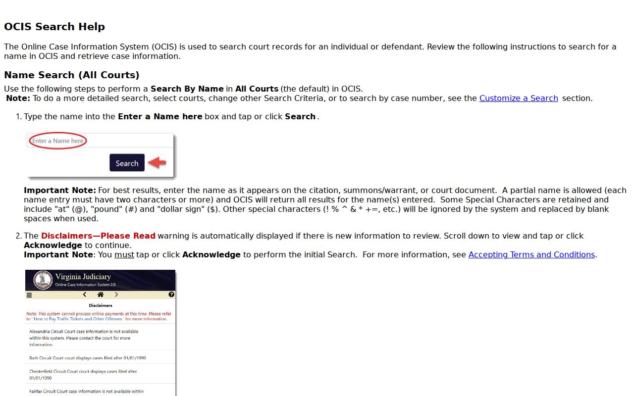 Salem resident lookup OCIS search fields and result guidance